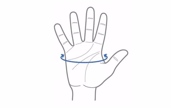 Diagram of palm circumference for women's glove sizing