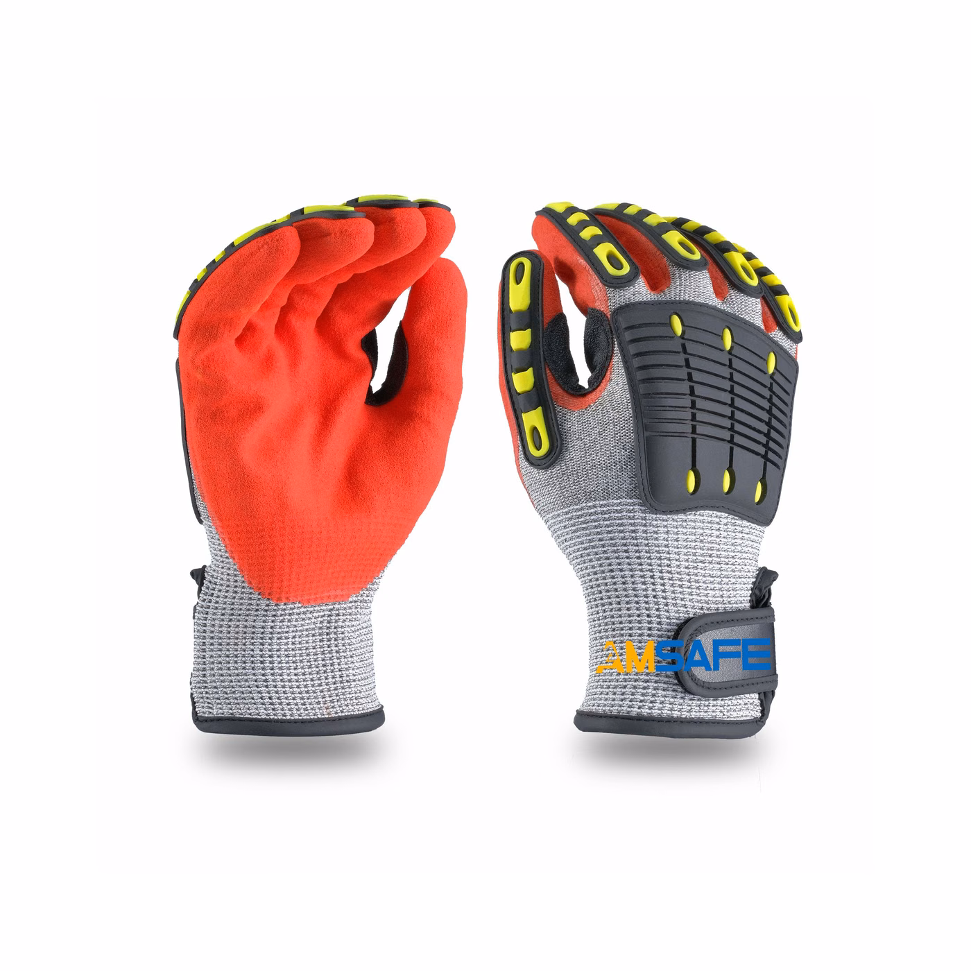 AI3301 black and red anti cut gloves upright product view
