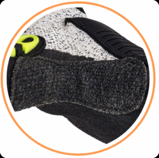 Close-up of the AI3301-C reinforced thumb crotch