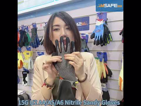 15G U2 A4/A5/A6 Nitrile Sandy Gloves